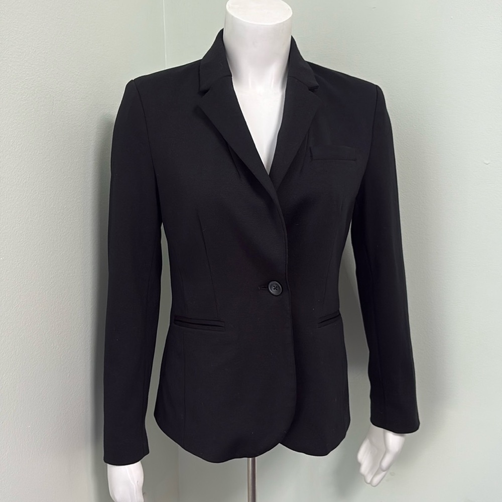 Gap Womens True Black Single Button  Blazer Office Jacket Size 2